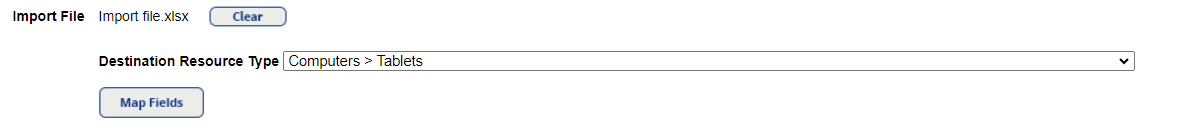 Import XLSX or CSV file in Import Resources.